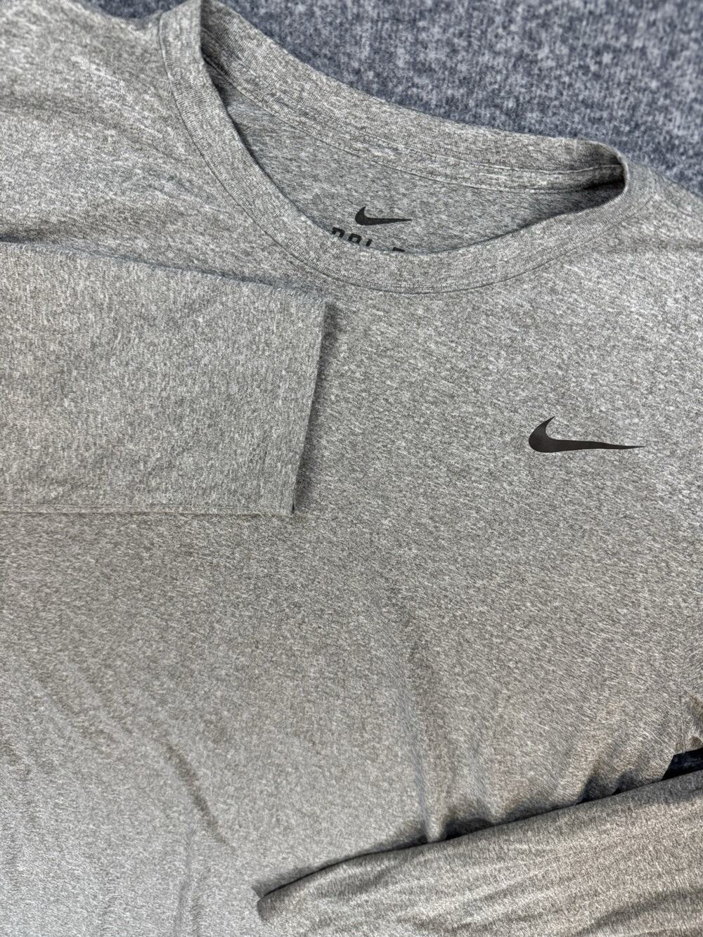 Nike Mens Dri-FIT Loose Performance Shirt Gray Athleisure Large Activewear 0322